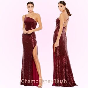 Mac Duggal Ieena | 49292 One Shoulder Sequin Gown Size 4 NEW